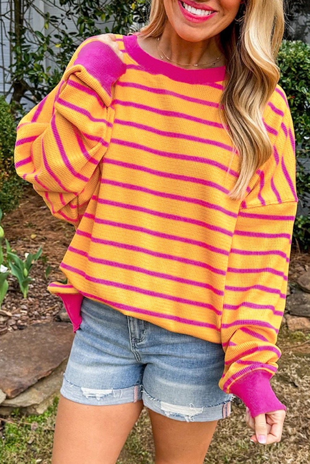 Comfy Colorblock Stripe Oversized Sweater in 4 Colors