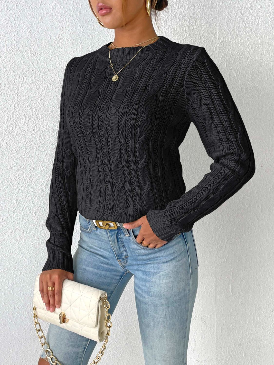 Classy Cable Knit Sweater in 4 Colors