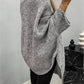 Elegant Round Neck Poncho Long Sleeve Sweater