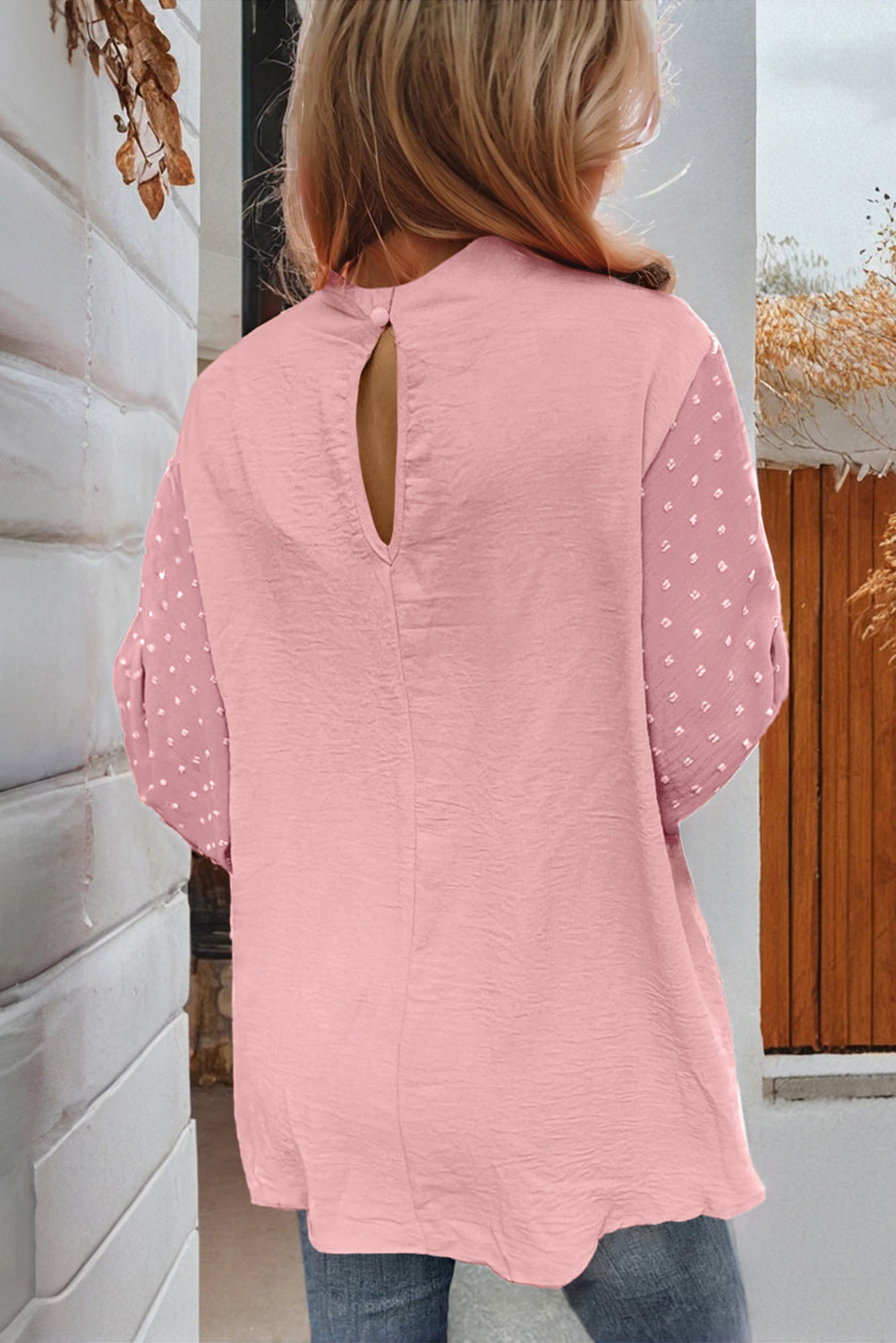 Elegant Swiss Dot Balloon Sleeve Blouse (S - 3X)