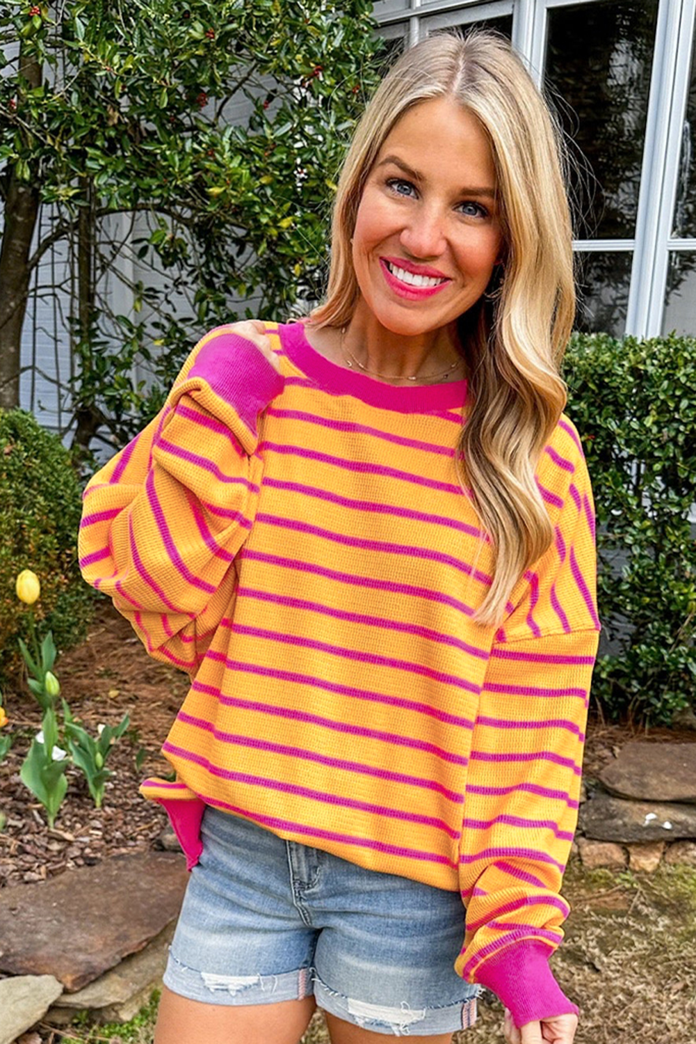 Comfy Colorblock Stripe Oversized Sweater in 4 Colors