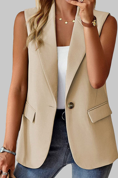 Elegant Single Breast Vest Blazer