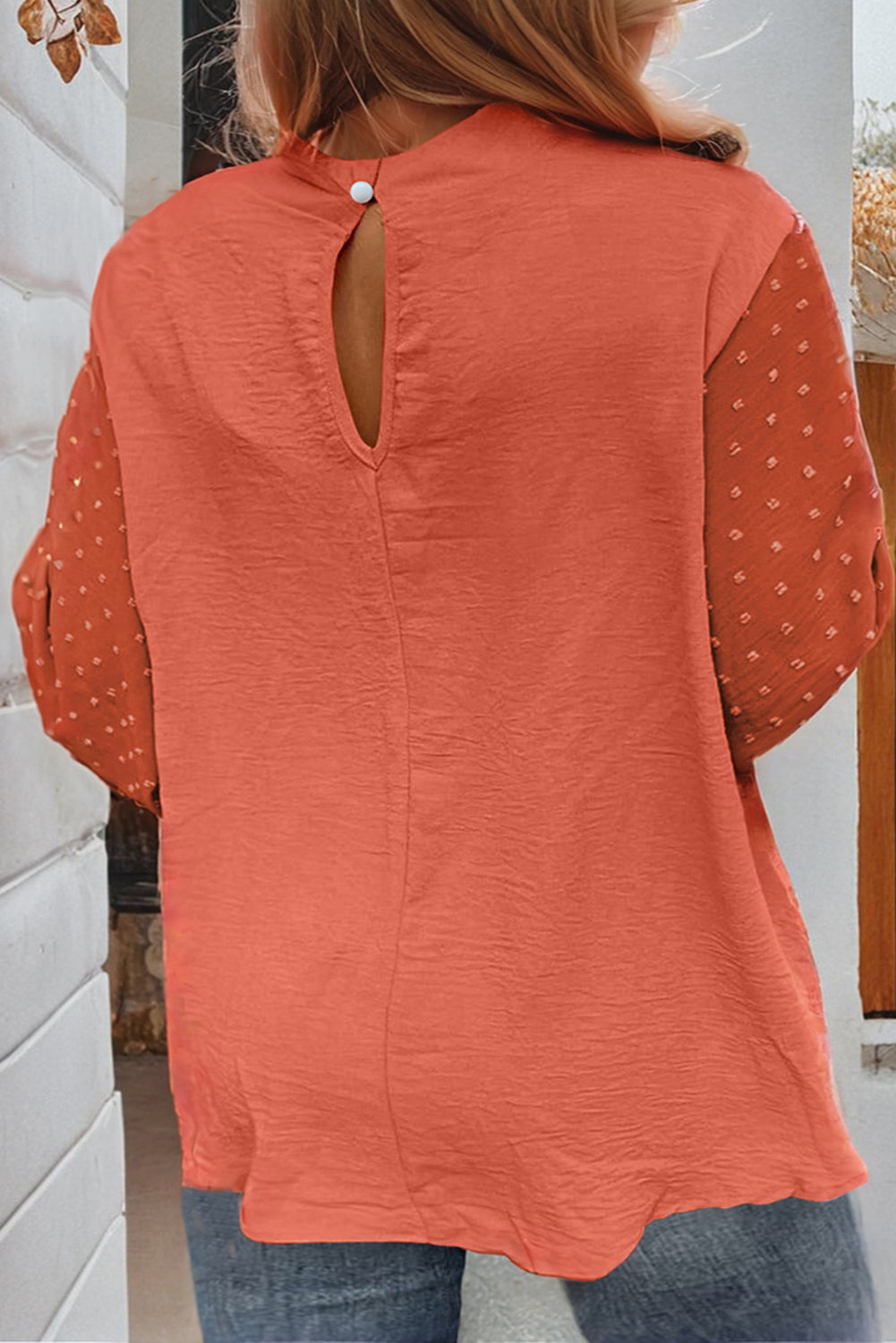 Elegant Swiss Dot Balloon Sleeve Blouse (S - 3X)