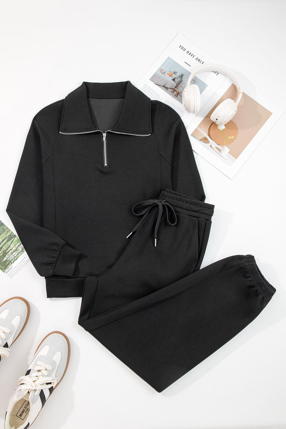 Polo Collared Zip-Up Fitted 2-Piece Daydream Sweatsuit — your polished cozy look from LaurenNichole