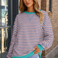 Comfy Oversized Stripe Sweatshirt in 2 Colors (S - 2X)