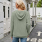 Ribbed Drawstring Long Sleeve Hoodie