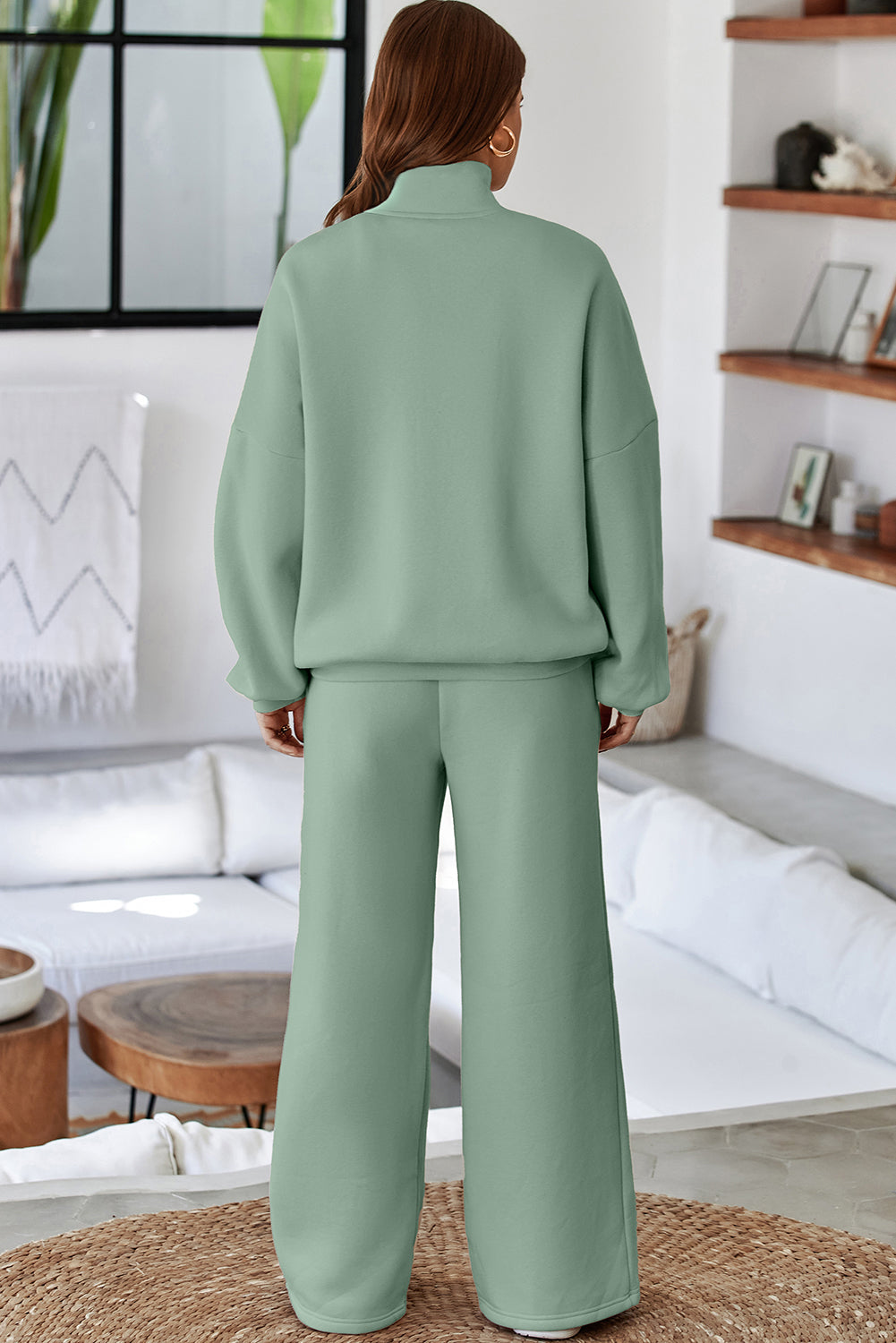 The Activepologie Comfy High Neck Zip-Up Jacket / Wide Legged Sweatsuit in 6 Colors (S - 2X)