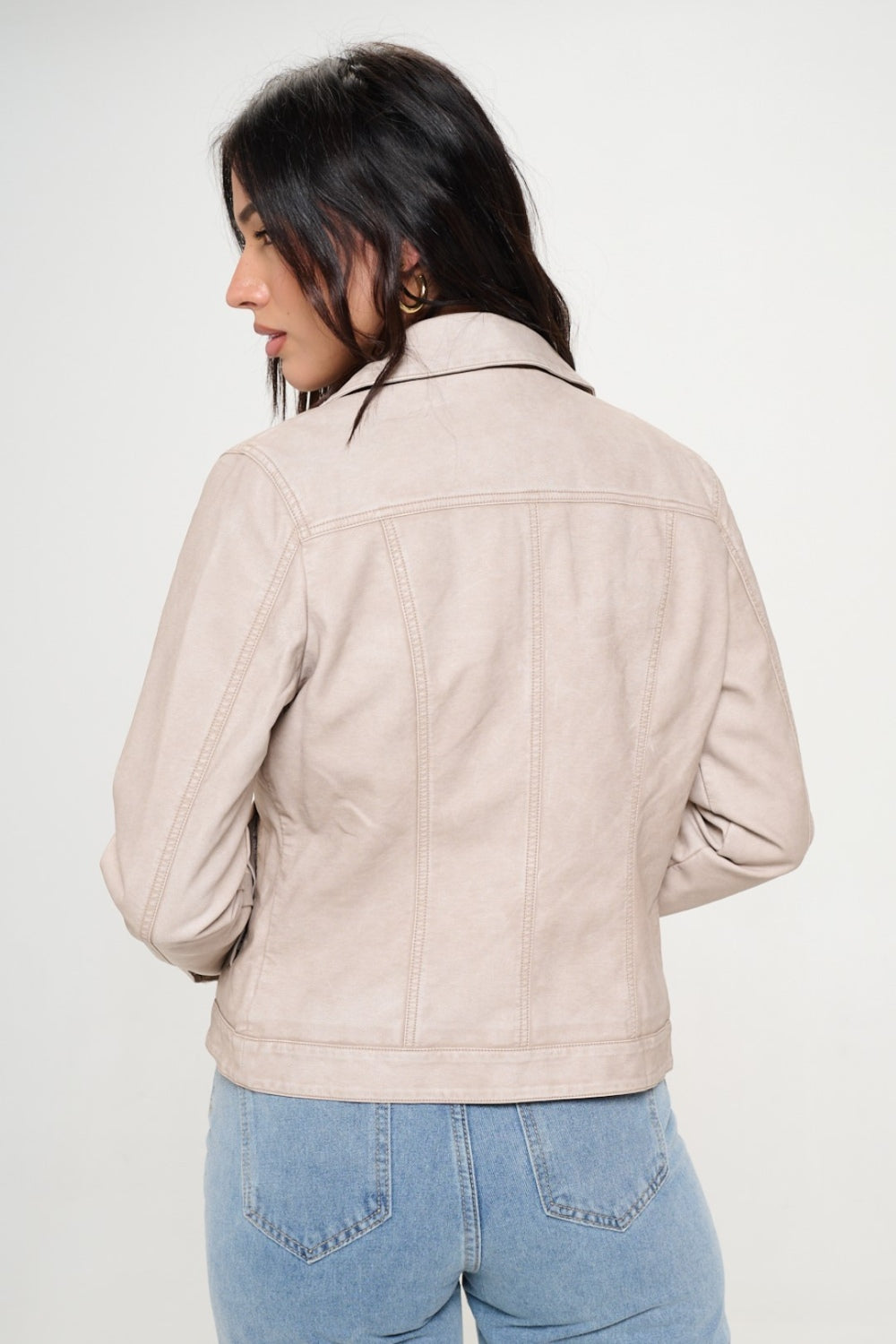 Classic Vegan Leather Cargo Shacket