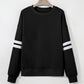 Activepologie Comfy Black Varsity Stripe Oversized Sweatshirt in 5 Colors