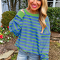 Comfy Colorblock Stripe Oversized Sweater in 4 Colors