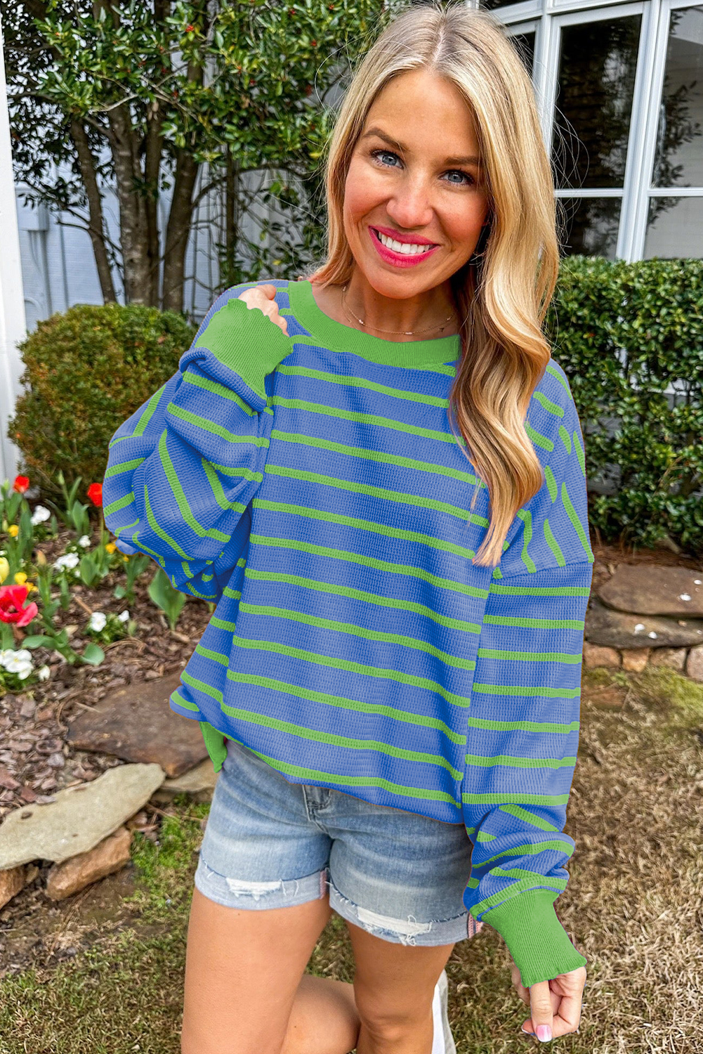 Comfy Colorblock Stripe Oversized Sweater in 4 Colors