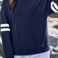 Activepologie Comfy Black Varsity Stripe Oversized Sweatshirt in 5 Colors