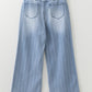 Comfy Multi Button Pinstripe Wide Leg Jeans (Size 4 - 16)