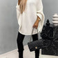 Elegant Round Neck Poncho Long Sleeve Sweater