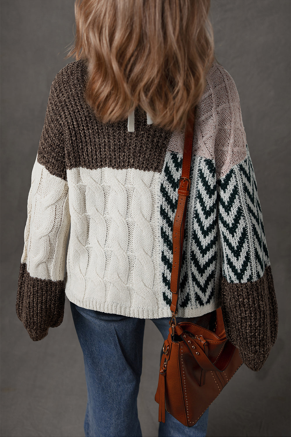 Cozy Casual Colorblock Knit Amber Knot Sweater