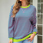 Comfy Oversized Stripe Sweatshirt in 2 Colors (S - 2X)