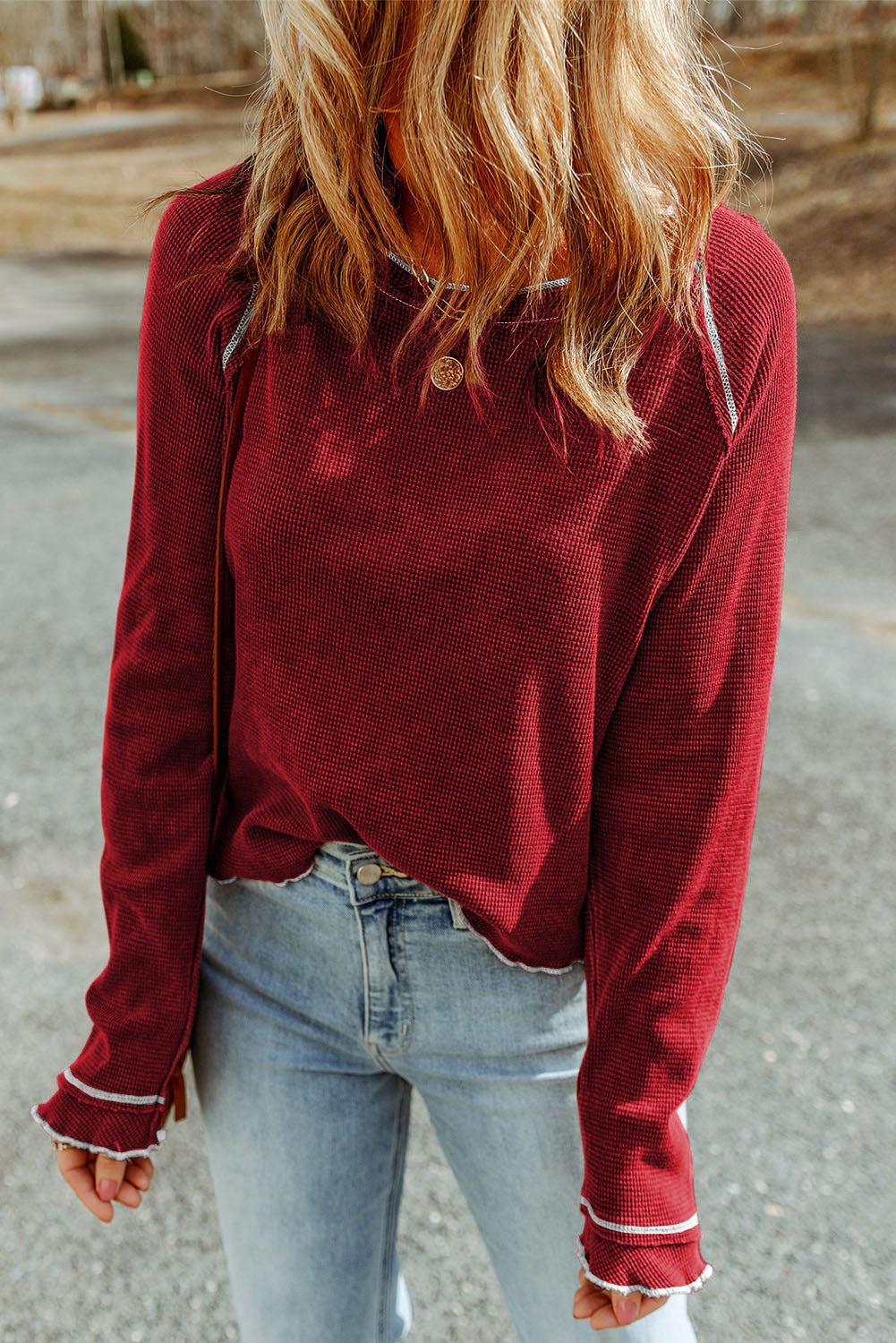 Comfy Vintage Waffle-Knit Shirt