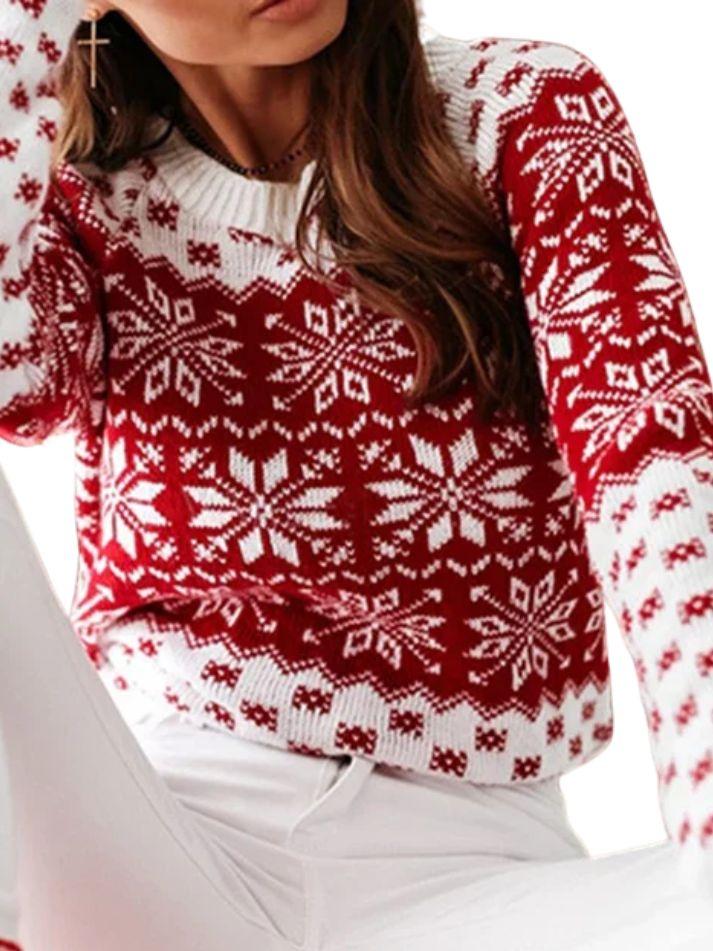 Cozy Knit Christmas Snowflake Sweaters in 4 Styles. Size up to 2X