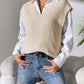 Classic Pearl V-Neck Sweater Vest in 5 Colors Onsize