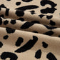 Brown Leopard Pattern Lace Ribbed Detail Button Cuffed Sweater