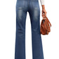 High Waist Bootcut Jeans with Pockets