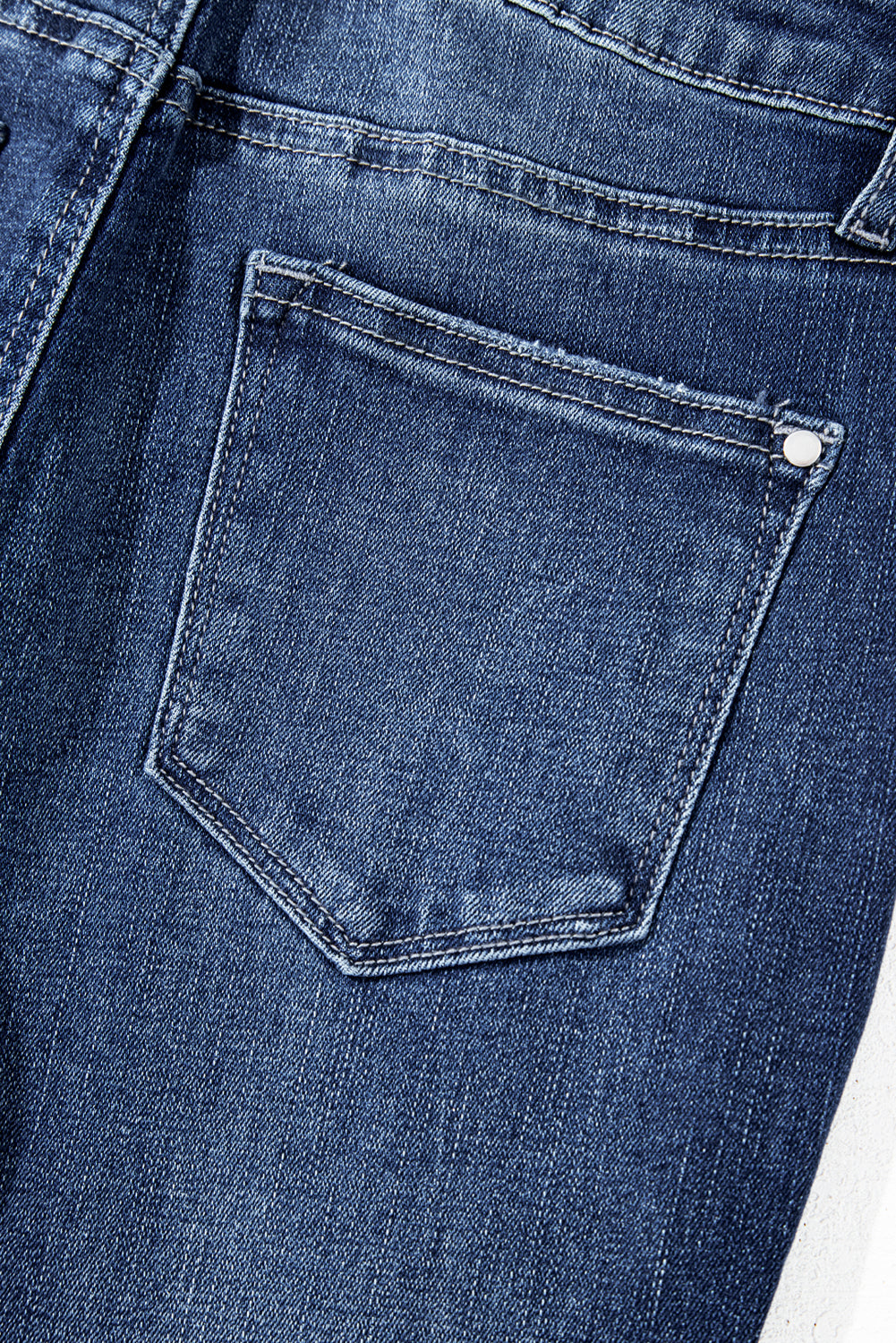 Mineral Washed Raw Hem High Waist Flared Jeans