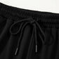 Activepologie Comfy Black Varsity Stripe Oversized Women's Sweatshirt & Shorts Outfit at LaurenNichole