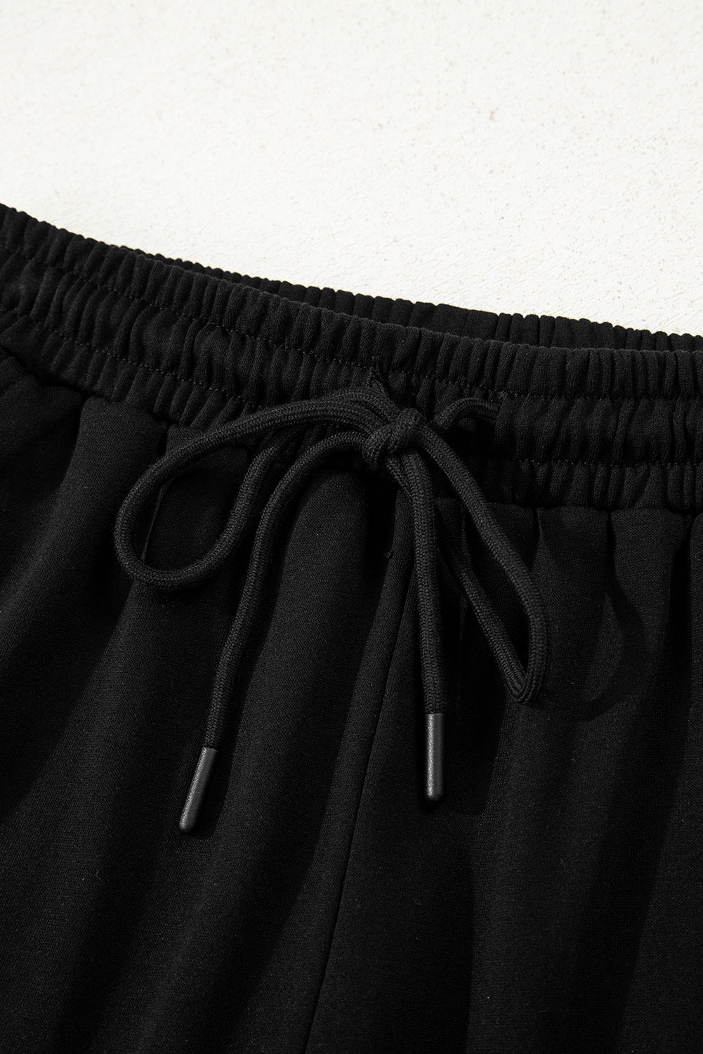 Activepologie Comfy Black Varsity Stripe Oversized Women's Sweatshirt & Shorts Outfit at LaurenNichole