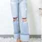 The Classic Distressed Straight Legged Ankle Jeans (Size 6 - 16)