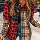 Stylish Plaid Colorblock Button-Up Shacket