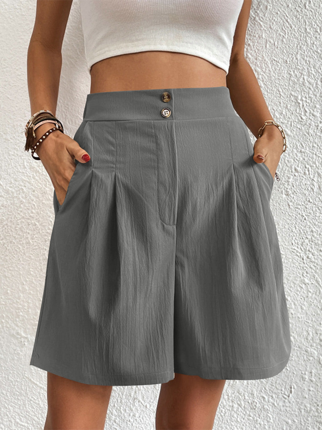 11 High Waist Classy Tailored Shorts with Pockets