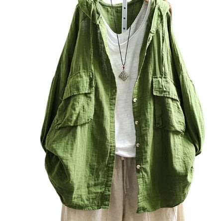 Daydream™ Cotton Hoodie Button-Up Shacket – One Oversized Fit