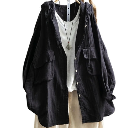 Daydream™ Cotton Hoodie Button-Up Shacket – One Oversized Fit