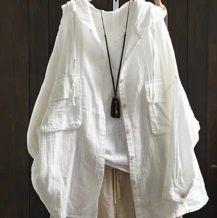 Daydream™ Cotton Hoodie Button-Up Shacket – One Oversized Fit