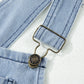LaurenNichole Vintage Distressed Denim Wide-Legged Overall Jumpsuit