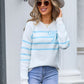 Elegant Bow Striped Sweater in 4 Colors