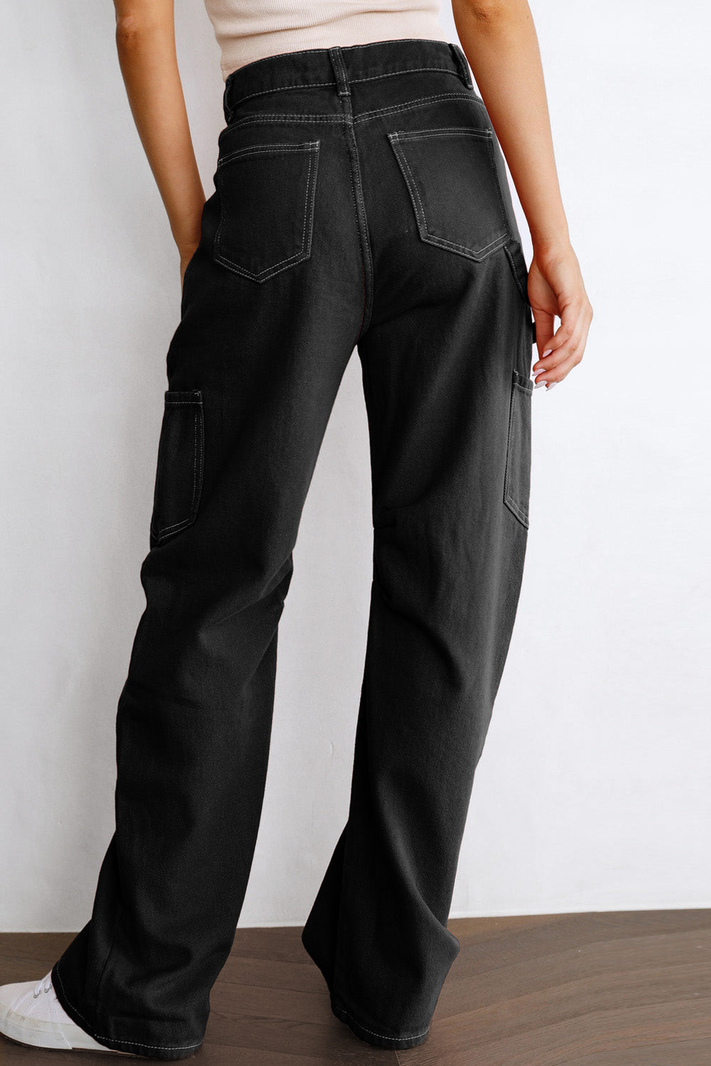 High-Waist Straight Cargo Pants