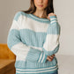 Comfy Stripped Patchwork Oversized Wide Sleeved Sweater in 3 Colors