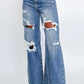 Comfy Classic Washed Distressed Wide-Leg Jeans