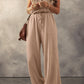 Chic Knotted Straps Button Textured Jumpsuit