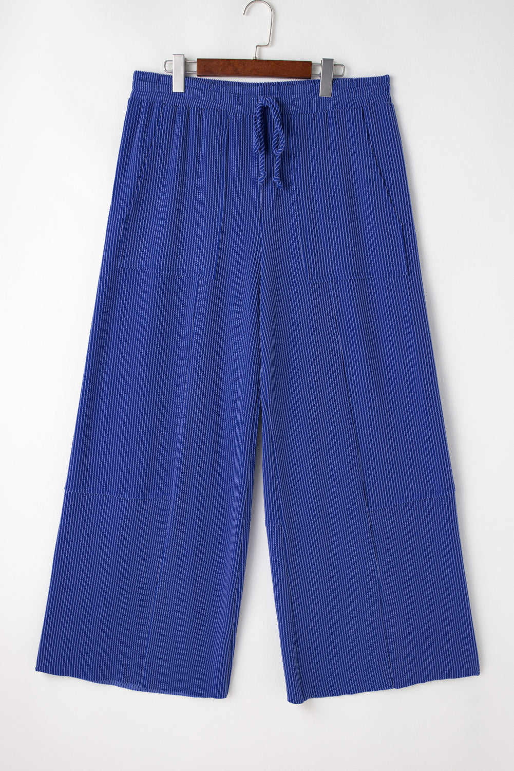 Corded Tie High Waist Wide Leg Pants (1X - 3X)