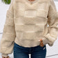 Cozy Checker Sherpa Crew Neck Oversized Sweater