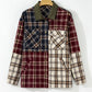 Stylish Plaid Colorblock Button-Up Shacket