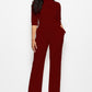 Elegant Mock Neck Tie-Waist Jumpsuit