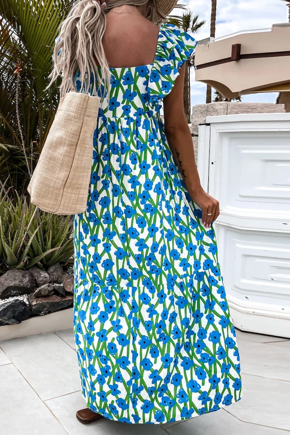 Elegant Floral Ruffled Summer Dress in 2 Colors (S - 2X)