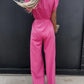 Ruffled Round Neck Cap Sleeve Jumpsuit