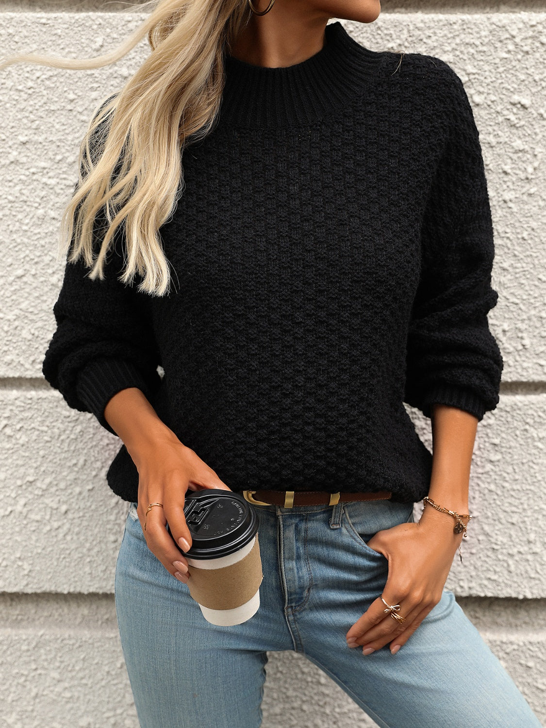 Classic High Mock Neck Sweater in 4 Colors