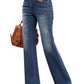 High Waist Bootcut Jeans with Pockets