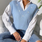 Classic Pearl V-Neck Sweater Vest in 5 Colors Onsize