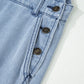 LaurenNichole Vintage Distressed Denim Wide-Legged Overall Jumpsuit